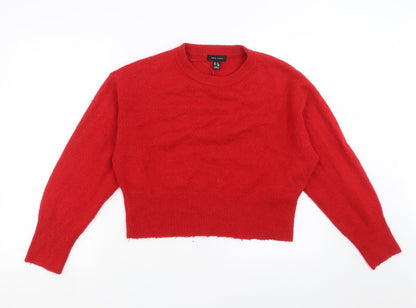Womens UK Size M New Look Red Pullover Jumper