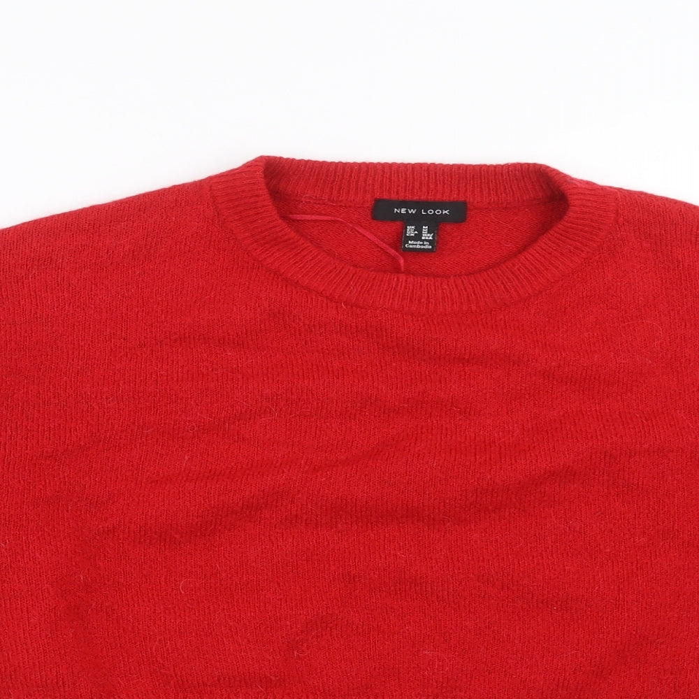 Womens UK Size M New Look Red Pullover Jumper