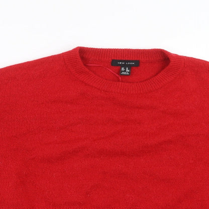 Womens UK Size M New Look Red Pullover Jumper