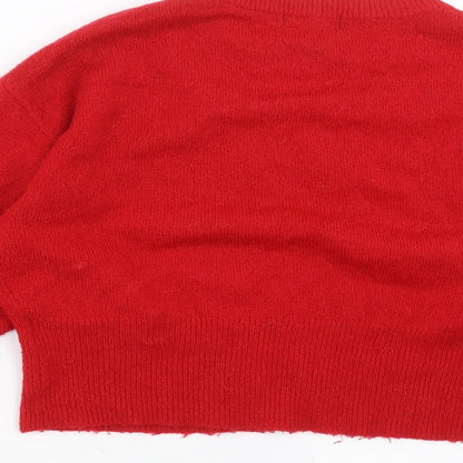 Womens UK Size M New Look Red Pullover Jumper