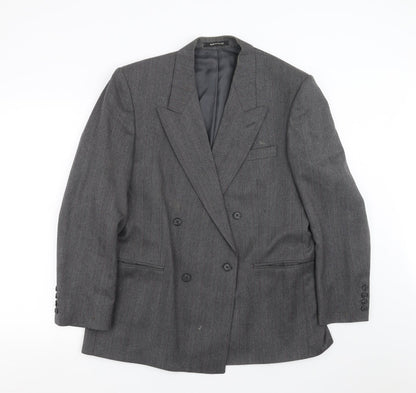 Preworn Mens Grey Herringbone  Jacket Suit Jacket Size 40
