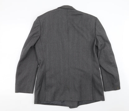 Preworn Mens Grey Herringbone  Jacket Suit Jacket Size 40
