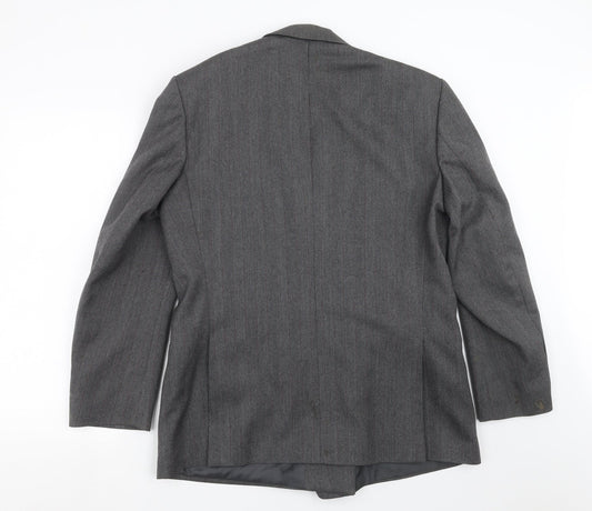 Preworn Mens Grey Herringbone  Jacket Suit Jacket Size 40