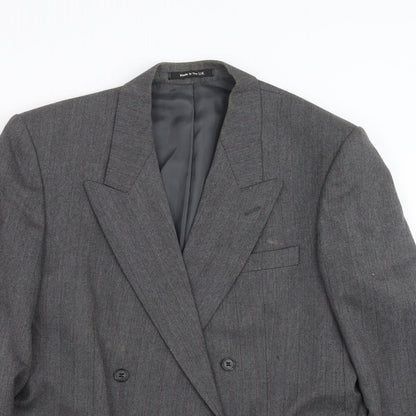 Preworn Mens Grey Herringbone  Jacket Suit Jacket Size 40