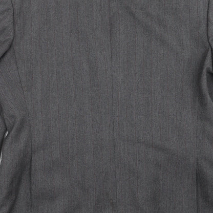 Preworn Mens Grey Herringbone  Jacket Suit Jacket Size 40