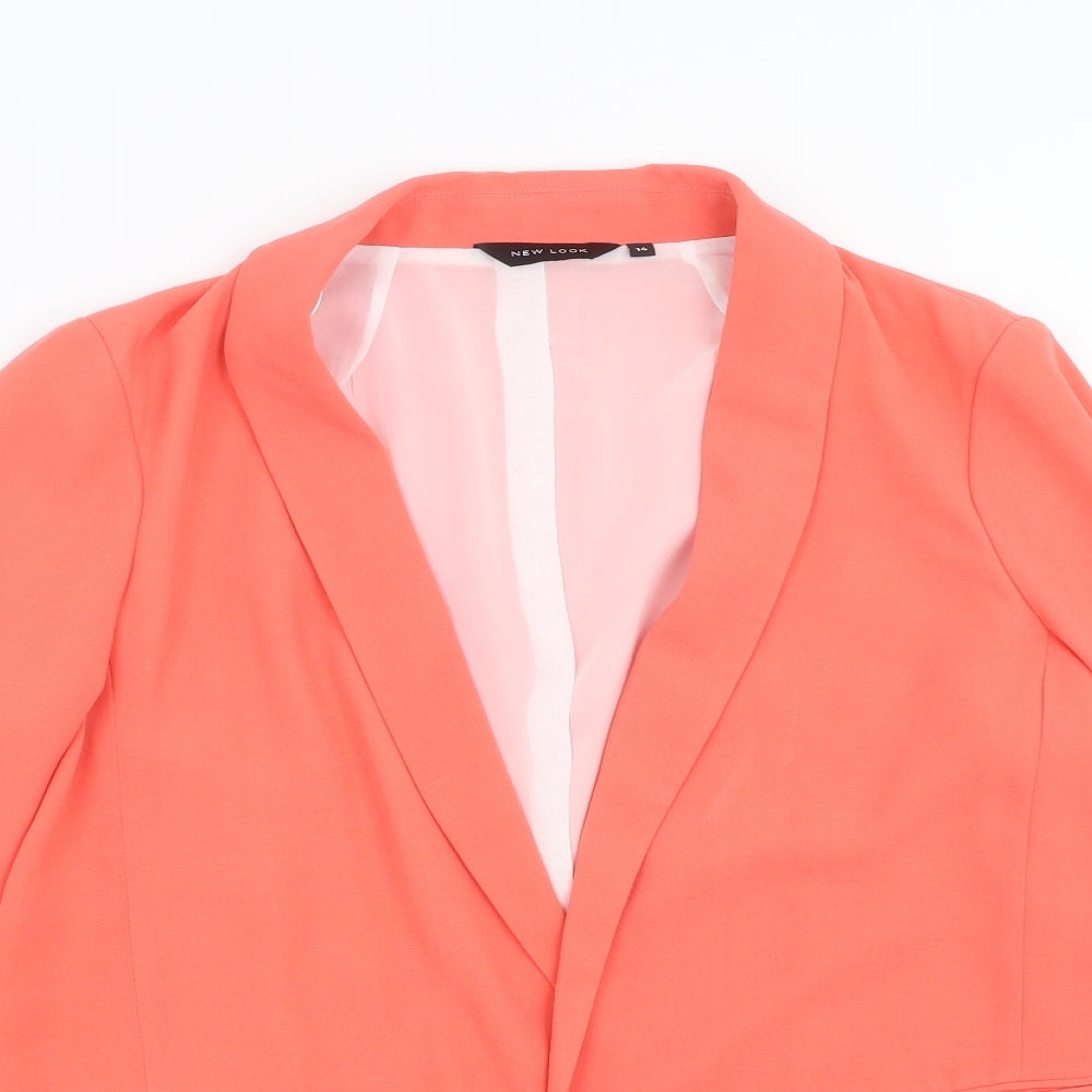 New Look Womens Orange   Jacket Blazer Size 14