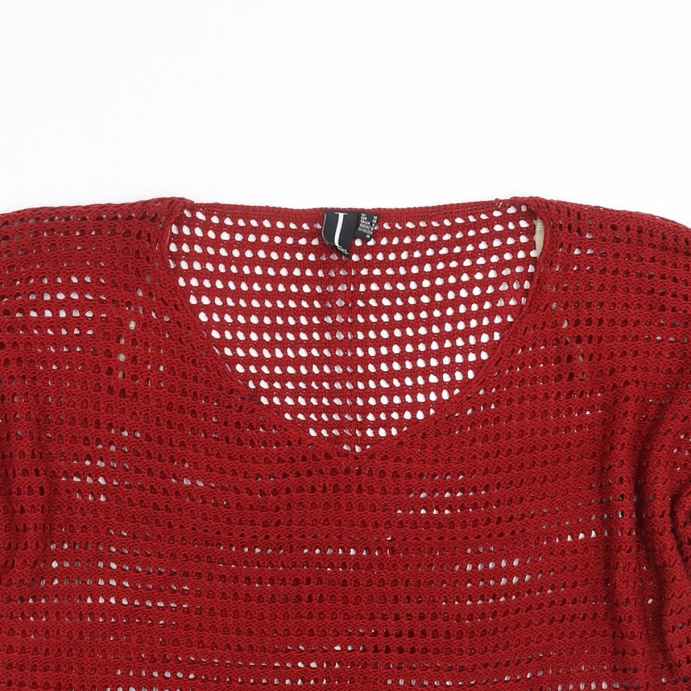 Womens UK Size 10 IZABEL Red Pullover Jumper