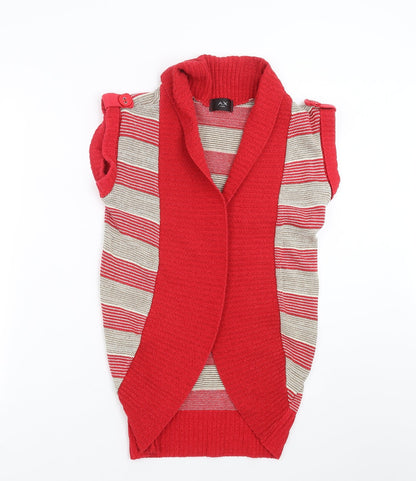 AX Paris Womens Red Striped  Cardigan Jumper Size S