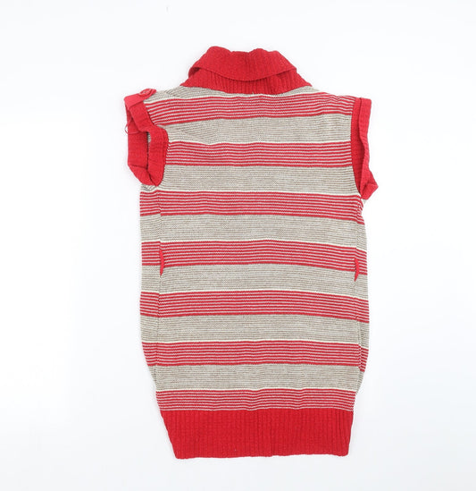 AX Paris Womens Red Striped  Cardigan Jumper Size S