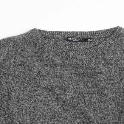 Brave Soul Womens Grey  Knit Pullover Jumper Size L