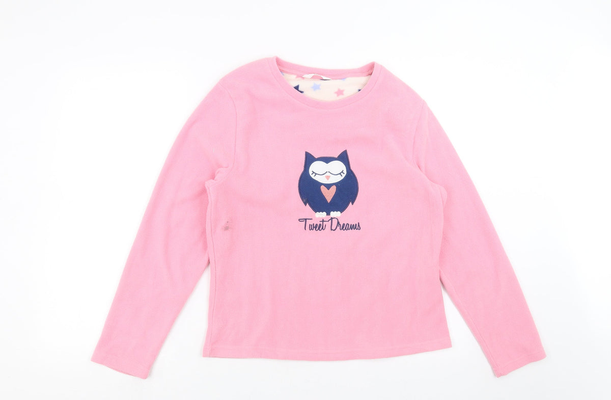 Nightwear Essentials Womens Pink Solid  Top Pyjama Top Size 10  - owl