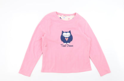 Nightwear Essentials Womens Pink Solid  Top Pyjama Top Size 10  - owl