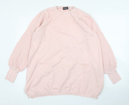 Love My Fashion Womens Pink   Pullover Jumper Size L