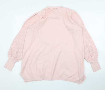 Love My Fashion Womens Pink   Pullover Jumper Size L