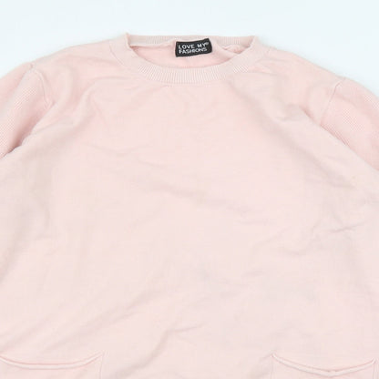 Love My Fashion Womens Pink   Pullover Jumper Size L
