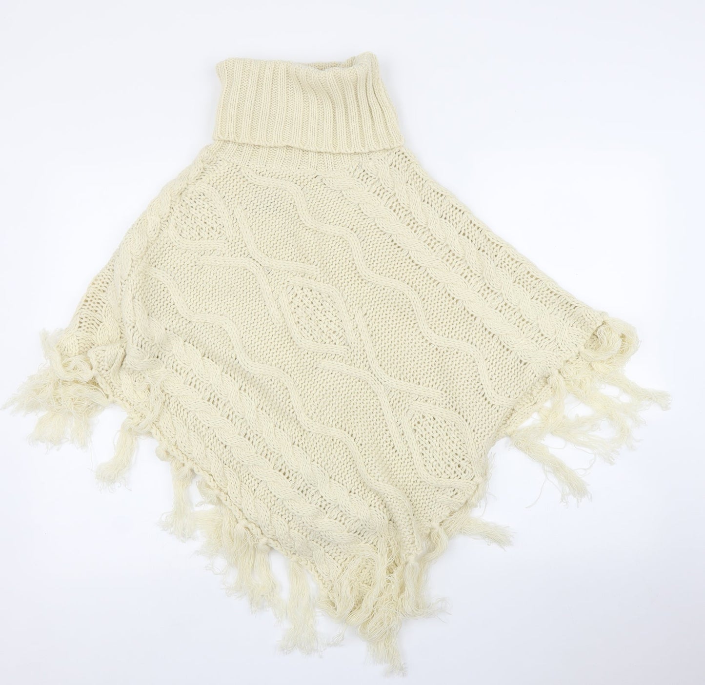 B. You Womens Beige   Pullover Jumper One Size  - Poncho