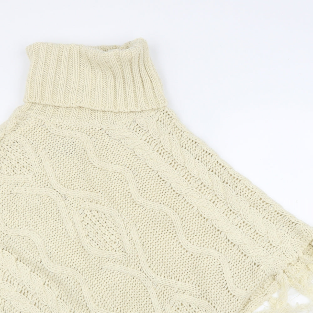 B. You Womens Beige   Pullover Jumper One Size  - Poncho