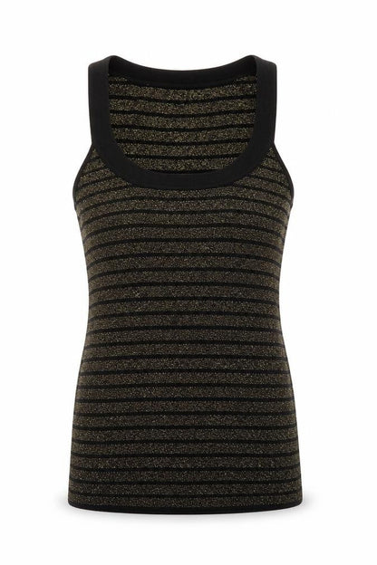 Oasis Womens Black Striped  Basic Tank Size 14
