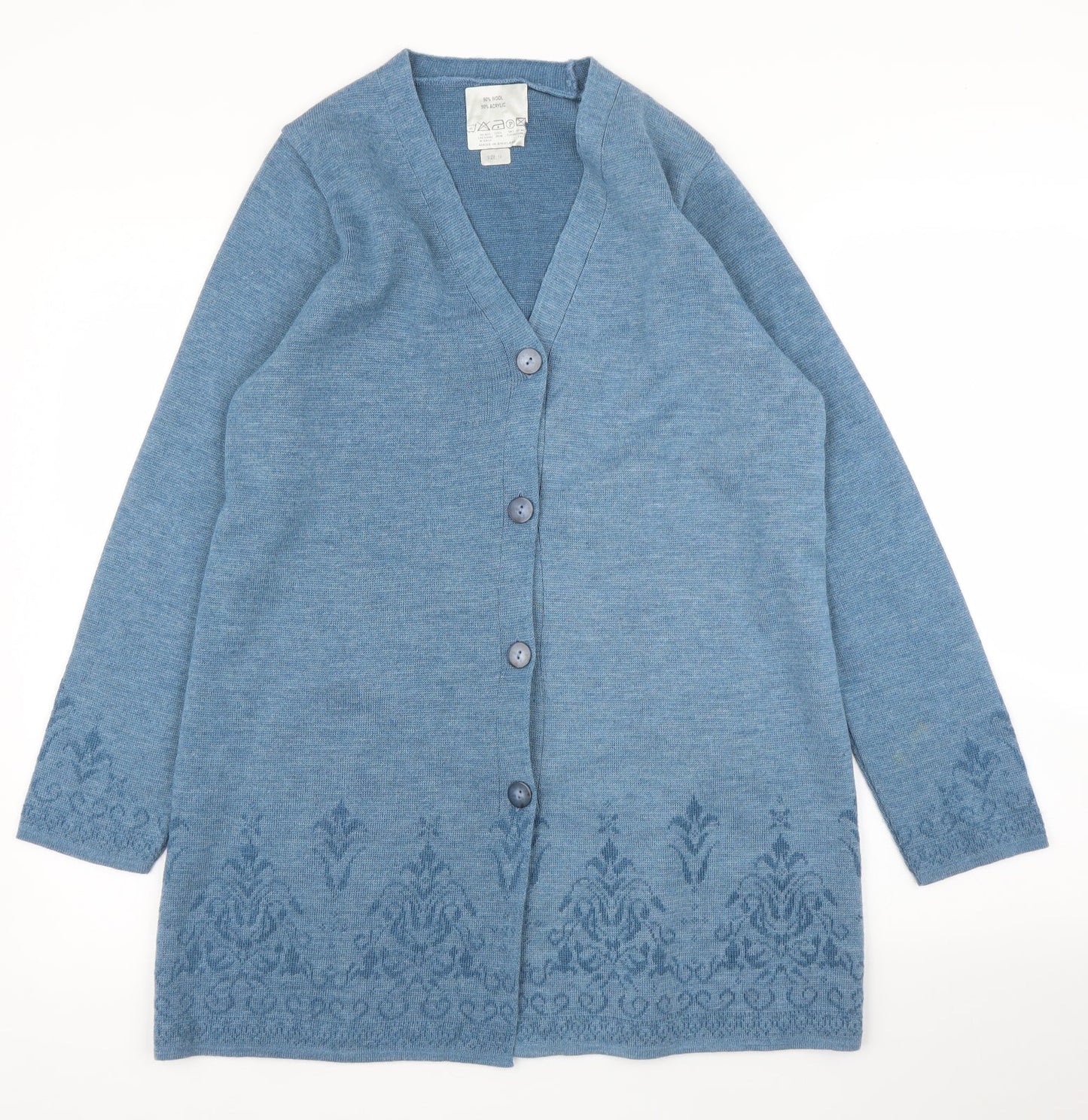 Womens UK Size 12 Preworn Blue Cardigan Jumper