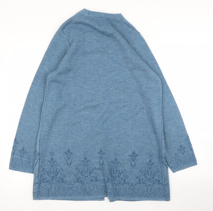 Womens UK Size 12 Preworn Blue Cardigan Jumper