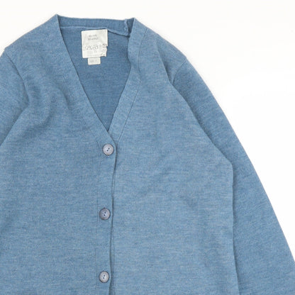 Womens UK Size 12 Preworn Blue Cardigan Jumper