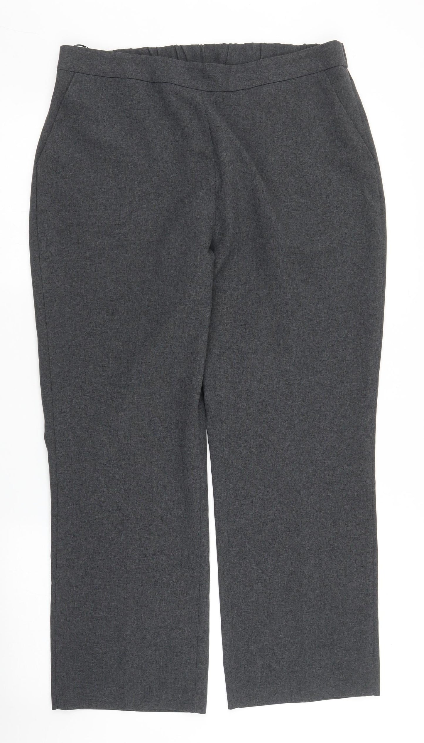 Womens UK Size 14 Preworn Regular Fit  Grey Trousers