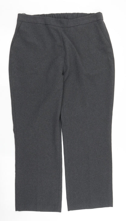 Womens UK Size 14 Preworn Regular Fit  Grey Trousers