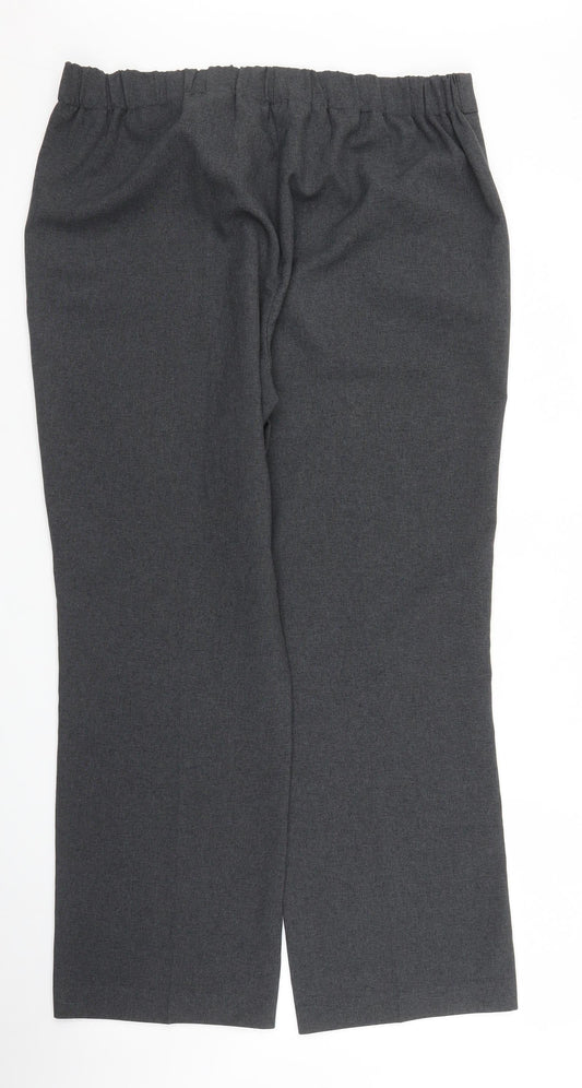 Womens UK Size 14 Preworn Regular Fit  Grey Trousers