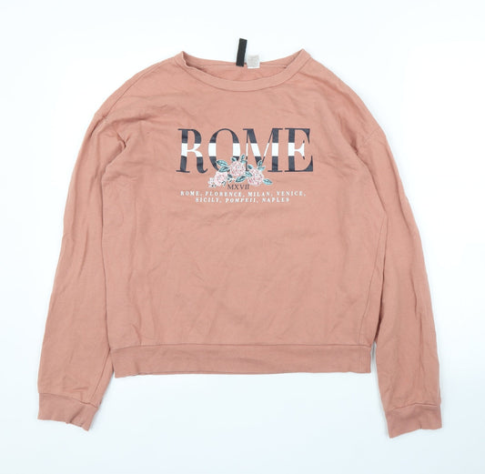 Womens UK Size XS H&M Pink Pullover Jumper