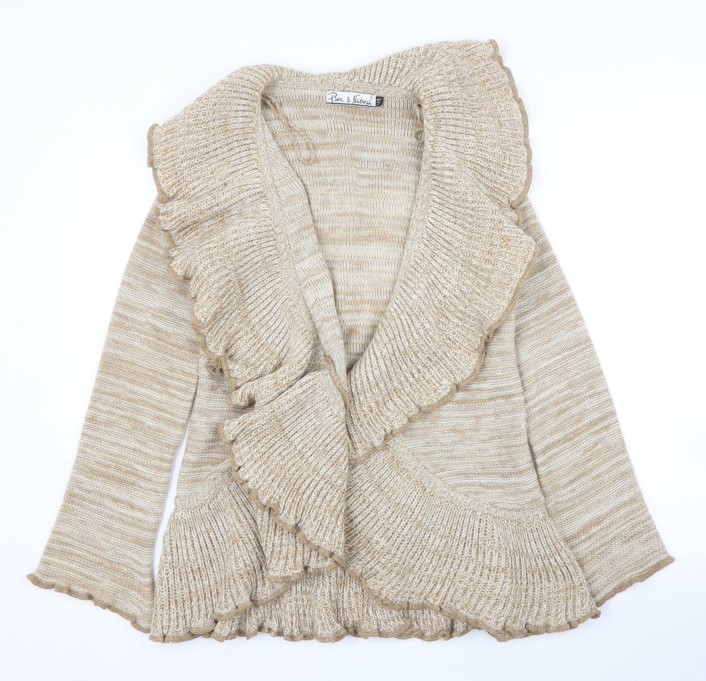 Womens UK Size M Pure & Natural Beige Cardigan Jumper