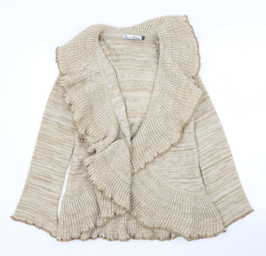 Womens UK Size M Pure & Natural Beige Cardigan Jumper