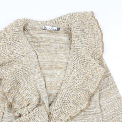 Womens UK Size M Pure & Natural Beige Cardigan Jumper