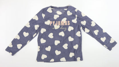 George  Womens Grey   Top Pyjama Top Size 14  - heart pattern