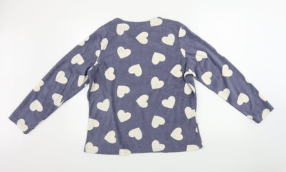 George  Womens Grey   Top Pyjama Top Size 14  - heart pattern