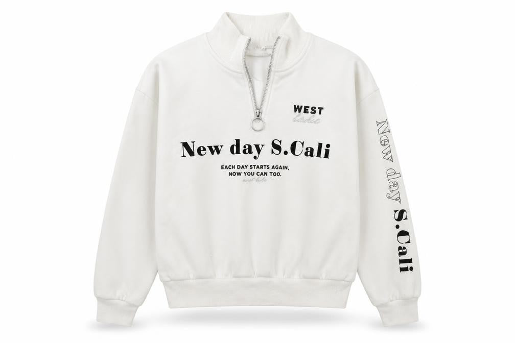 H&M Girls White   Henley Jumper Size 9-10 Years