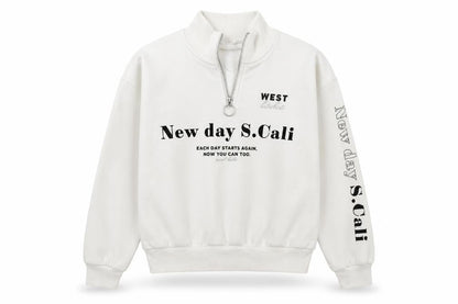 H&M Girls White   Henley Jumper Size 9-10 Years