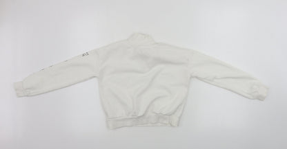 H&M Girls White   Henley Jumper Size 9-10 Years