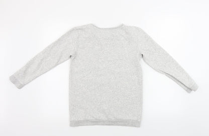 H&M  Girls Grey   Pullover Jumper Size 10-11 Years  - glitter star pattern