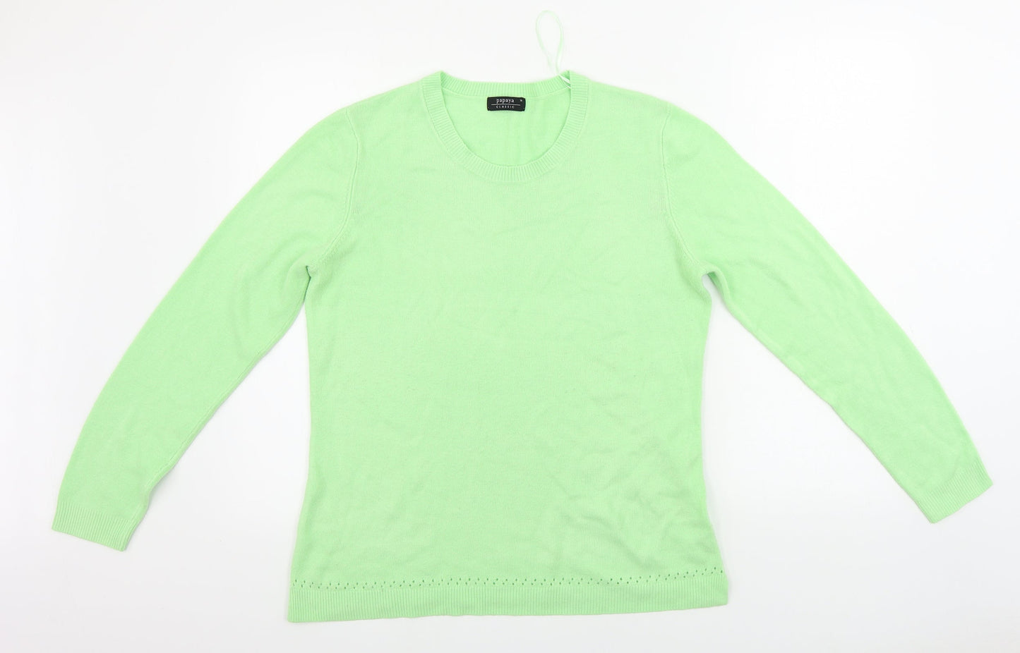 Womens UK Size 16 Papaya Green Pullover Jumper