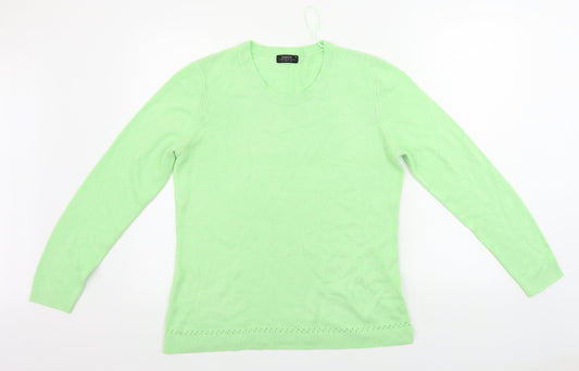 Womens UK Size 16 Papaya Green Pullover Jumper
