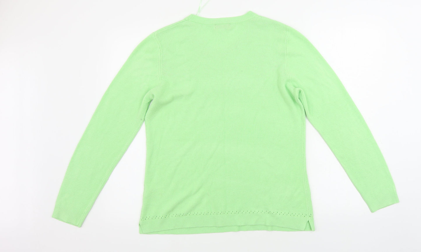 Womens UK Size 16 Papaya Green Pullover Jumper