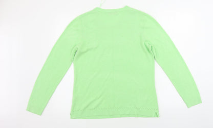 Womens UK Size 16 Papaya Green Pullover Jumper