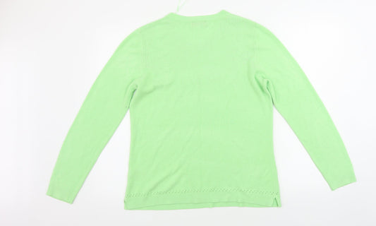Womens UK Size 16 Papaya Green Pullover Jumper