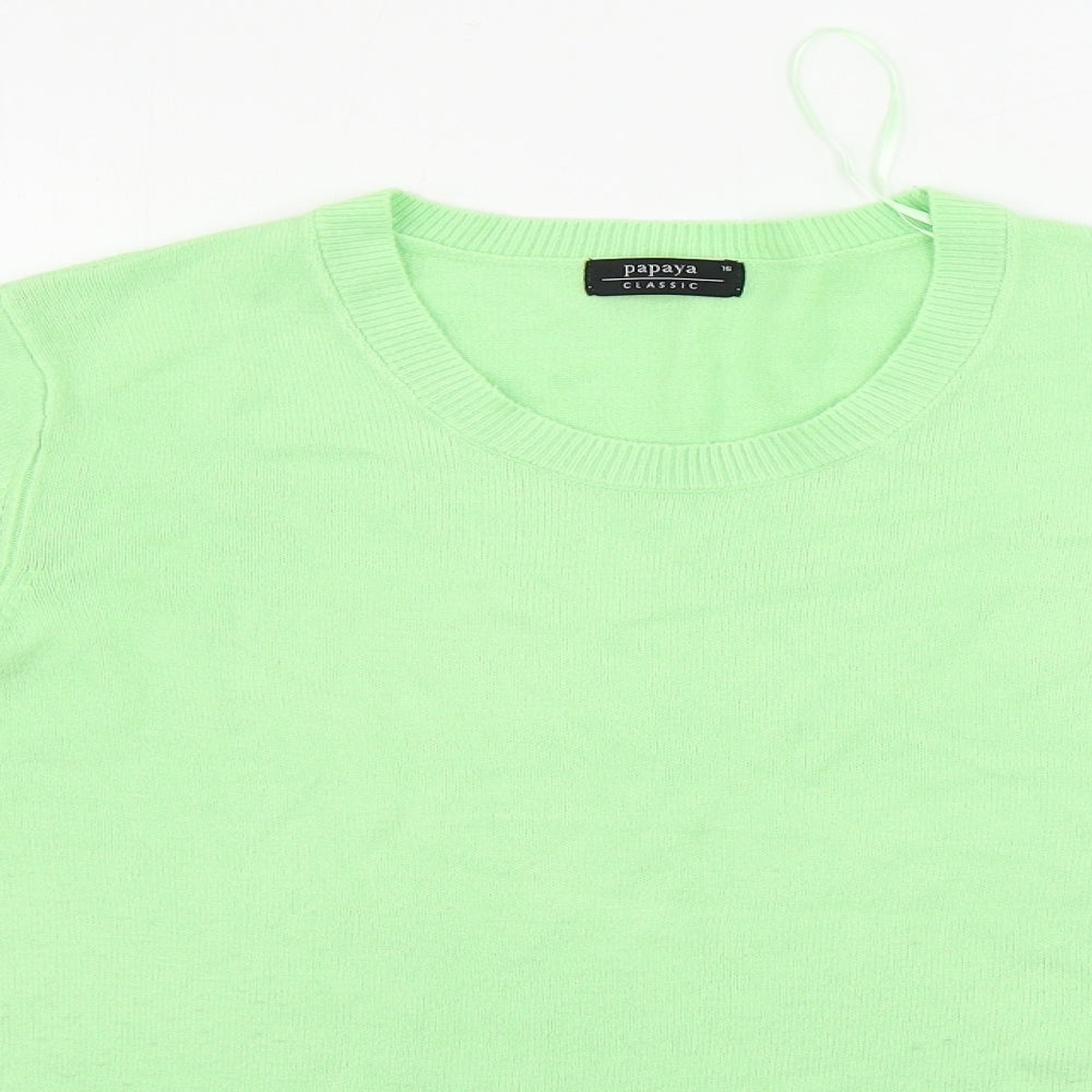 Womens UK Size 16 Papaya Green Pullover Jumper