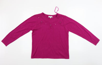 Womens UK Size M Fay Louise Purple Pullover Jumper