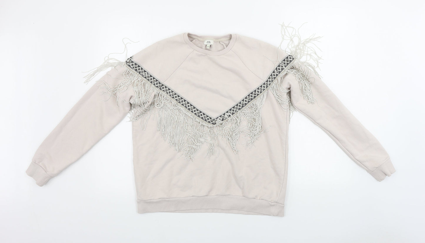 Womens UK Size XS River Island Pink Pullover Jumper