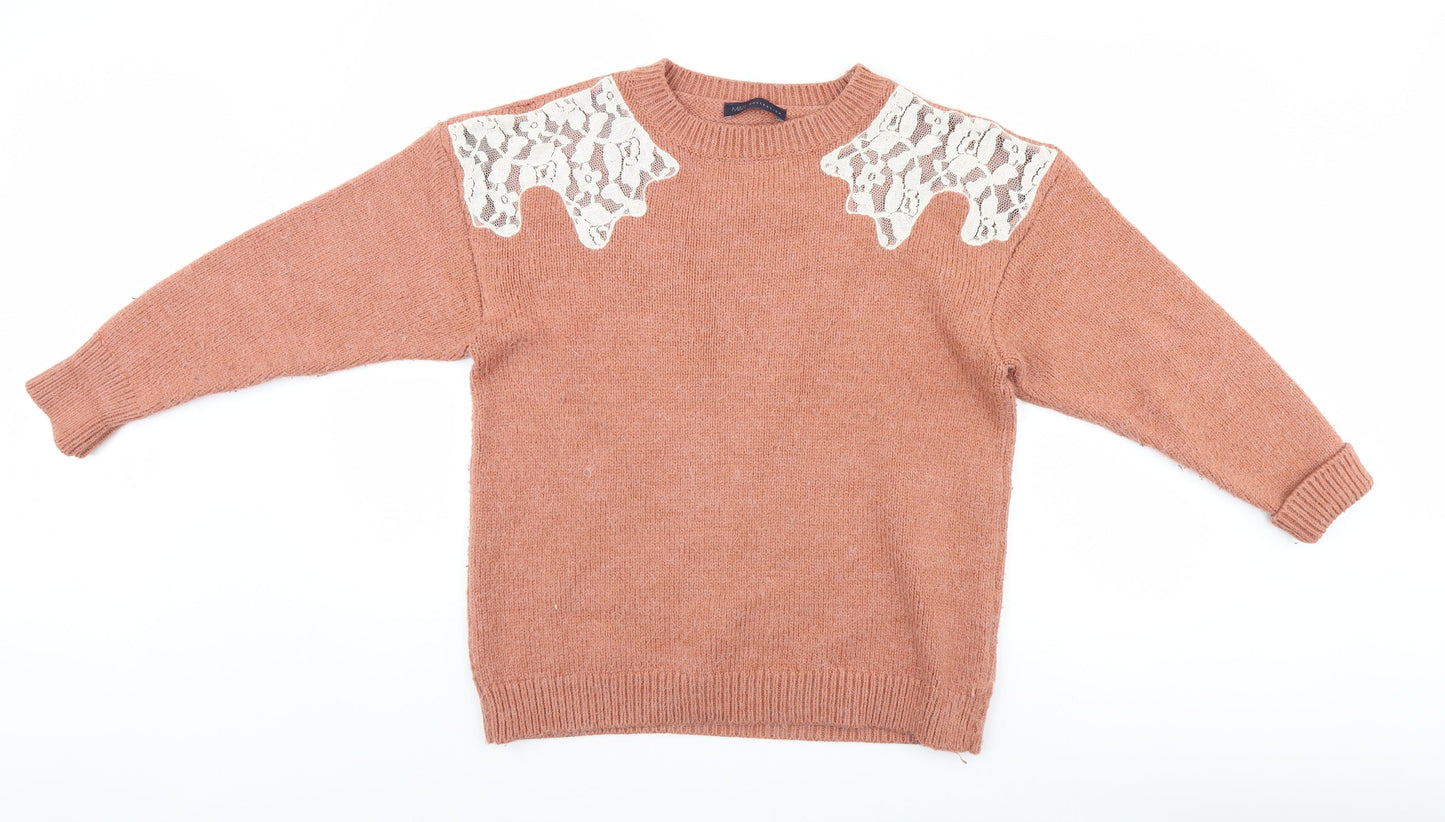 Womens UK Size M Marks and Spencer Orange Pullover Jumper
