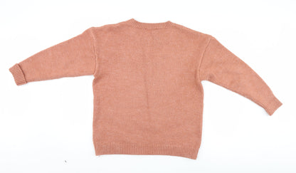 Womens UK Size M Marks and Spencer Orange Pullover Jumper