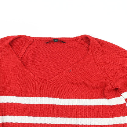 Real Clothing Womens Purple Striped  Pullover Jumper Size M