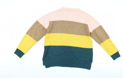 Nutmeg Womens Ivory Striped  Pullover Jumper Size 10